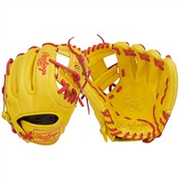 Rawlings Heart of the Hide Contour Fit 11.5in Baseball Glove (PROR314U-2Y), Yellow/Red
