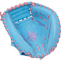 Rawlings Heart of the Hide 33in Catchers Baseball Glove (PRORCM33-23CBP), Blue/Pink