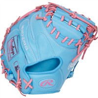 Rawlings Heart of the Hide 33in Catchers Baseball Glove (PRORCM33-23CBP), Blue/Pink
