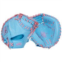 Rawlings Heart of the Hide 33in Catchers Baseball Glove (PRORCM33-23CBP), Blue/Pink