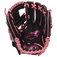 Rawlings R9 Series 11.5in Baseball Glove (R9204-2BP), Black/Pink