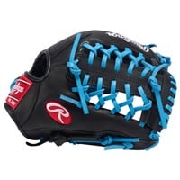Rawlings Youth R9 Series Contour Fit 11.5in Baseball Glove (R9115U-4BCB), Black/Blue