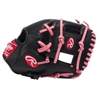 Rawlings Youth R9 Series Contour Fit 11.25in Baseball Glove (R91125U-2BP), Black/Pink