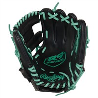 Rawlings Youth R9 Series Contour Fit 11in Baseball Glove (R9110U-2BM), Black/Light Green
