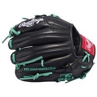 Rawlings Youth R9 Series Contour Fit 11in Baseball Glove (R9110U-2BM), Black/Light Green