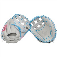 Rawlings Heart of the Hide 33in Fastpitch Catchers Glove, Grey/Blue