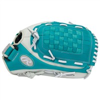 Rawlings Shut Out Series 13in Fastpitch Glove (RSO130W), White/Teal