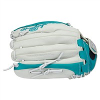 Rawlings Shut Out Series 13in Fastpitch Glove (RSO130W), White/Teal