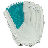Rawlings Shut Out Series 12in Fastpitch Glove (RSO120W), White/Teal