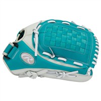 Rawlings Shut Out Series 12in Fastpitch Glove (RSO120W), White/Teal