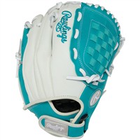 Rawlings Shut Out Series 11.5in Fastpitch Glove (RSO115W), White/Teal
