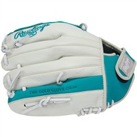 Rawlings Shut Out Series 11.5in Fastpitch Glove (RSO115W), White/Teal