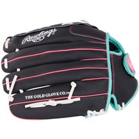 Rawlings Youth Sure Catch 12.5in Fastpitch Glove, Black/Pink