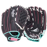Rawlings Youth Sure Catch 12.5in Fastpitch Glove, Black/Pink