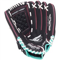Rawlings Youth Sure Catch 12in Fastpitch Glove, Black/Pink