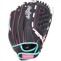 Rawlings Youth Sure Catch 12in Fastpitch Glove, Black/Pink