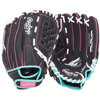 Rawlings Youth Sure Catch 12in Fastpitch Glove, Black/Pink