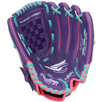 Rawlings Youth Sure Catch 11.5in Fastpitch Glove, Purple/Pink