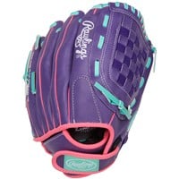 Rawlings Youth Sure Catch 11.5in Fastpitch Glove, Purple/Pink