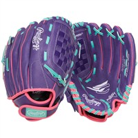Rawlings Youth Sure Catch 11in Fastpitch Glove, Purple/Pink