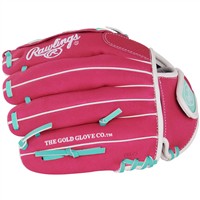 Rawlings Youth Sure Catch 10.5in Fastpitch Glove, Pink/Green