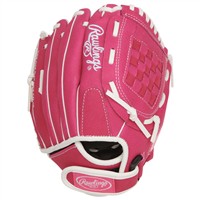 Rawlings Youth Sure Catch 10in Fastpitch Glove, Pink/White