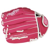 Rawlings Youth Sure Catch 10in Fastpitch Glove, Pink/White