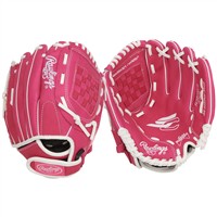 Rawlings Youth Sure Catch 10in Fastpitch Glove, Pink/White