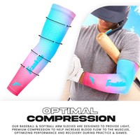 Franklin Adult Compression Arm Sleeves, Pink/Blue