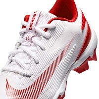 NIKE Mens Diamond Fly Keystone Molded Cleat, White/Red
