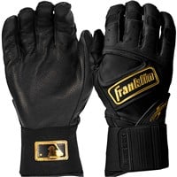 Franklin Youth MLB Powerstrap Infinite Series Batting Gloves, Black/Gold