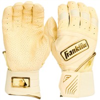 Franklin Youth MLB Powerstrap Infinite Series Batting Gloves, White/Yellow