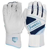 Franklin Womens Powerstrap Infinite Fastpitch Batting Gloves, White/Blue