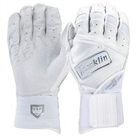 Franklin Womens Powerstrap Infinite Fastpitch Batting Gloves, White/Silver