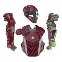 All Star MVP Pro Intermediate Catchers Set, Maroon/Grey