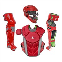 All Star MVP Pro Intermediate Catchers Set, Scarlet/Grey