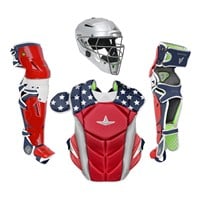All Star MVP Pro Intermediate Catchers Set, Red/White/Blue