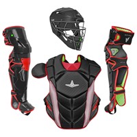 All Star MVP Pro Intermediate Catchers Set, Black/Scarlet