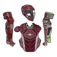 All Star MVP Pro Intermediate Catchers Set, Maroon/Grey