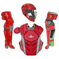 All Star MVP Pro Intermediate Catchers Set, Scarlet/Grey