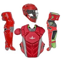 All Star MVP Pro Youth Catchers Set, Scarlet/Grey