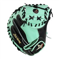 All Star Pro Elite 34in Baseball Catchers Glove, Black/Light Green