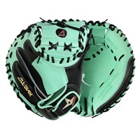 All Star Pro Elite 34in Baseball Catchers Glove, Black/Light Green