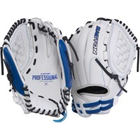 Easton Professional Collection 12.5in Fastpitch Glove (PCFP125-3WR), White/Royal