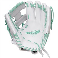 Easton Professional Collection 11.5in Fastpitch Glove (PCFP1150-2WG), White/Light Green