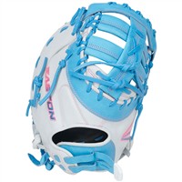 Easton Professional Collection 13in Fastpitch 1st Base Glove (PCFP13-10WCB), White/Light Blue