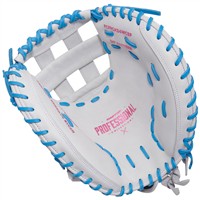 Easton Professonal Collecton 34in Fastpitch Catchers Glove (PCFPCM34WCB), White/Light Blue