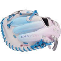 Easton Professonal Collecton 34in Fastpitch Catchers Glove (PCFPCM34WCB), White/Light Blue