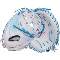 Easton Professonal Collecton 34in Fastpitch Catchers Glove (PCFPCM34WCB), White/Light Blue