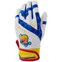 Louisville Slugger Youth L/E Backyard Baseball Pablo Sanchez Batting Gloves, White/Blue